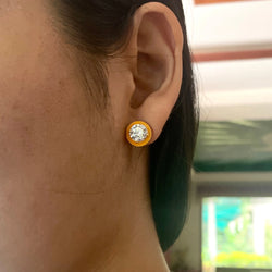 Orange Solitaire Studs
