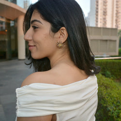 Metallic Floral Studs