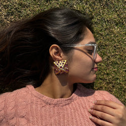 Blush Pyramid Studs