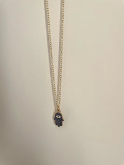 Hamsa Necklace Blue